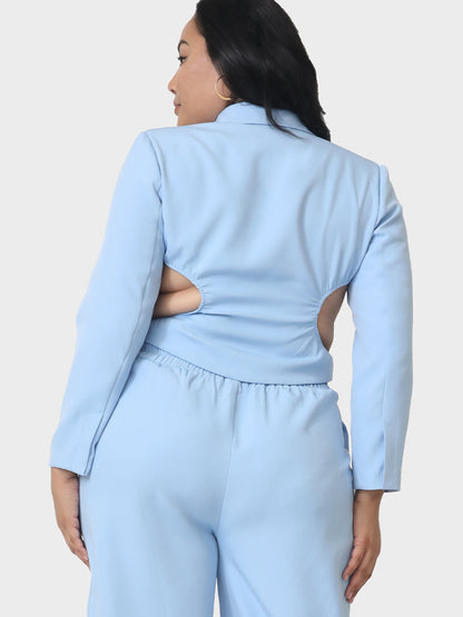 Cut Out Suit Collar Top