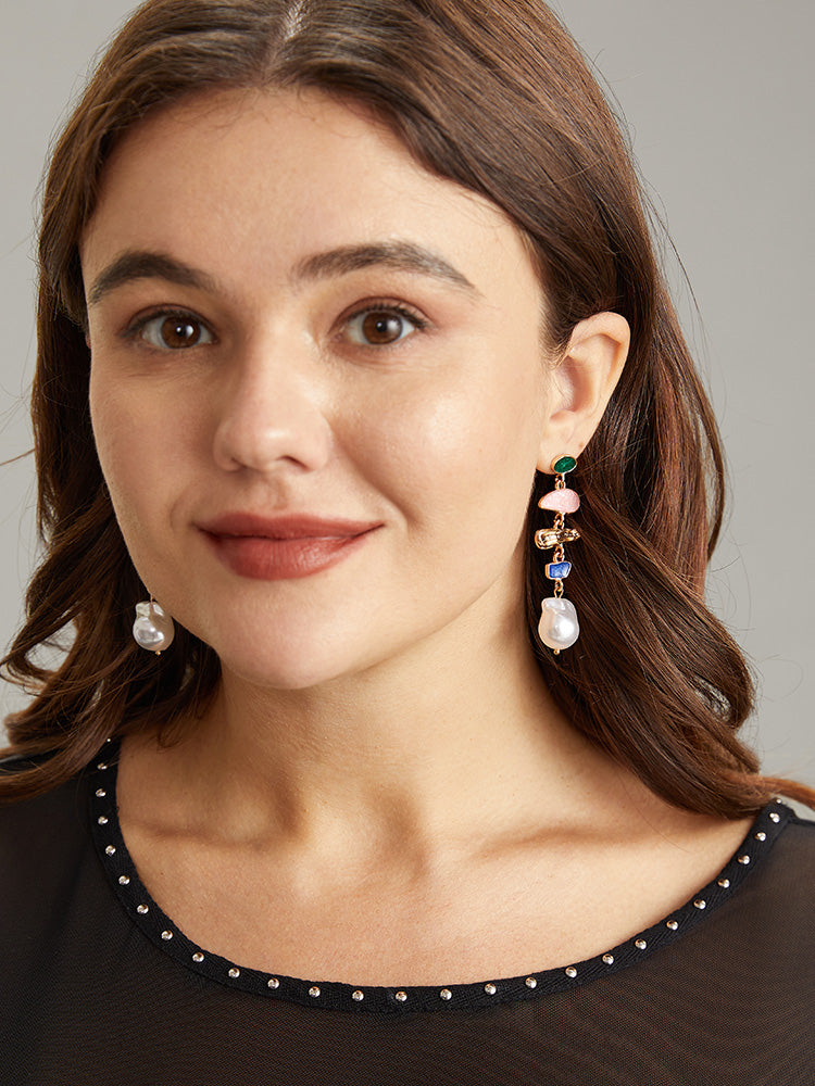 Asymmetrical Geometric Drop Earrings