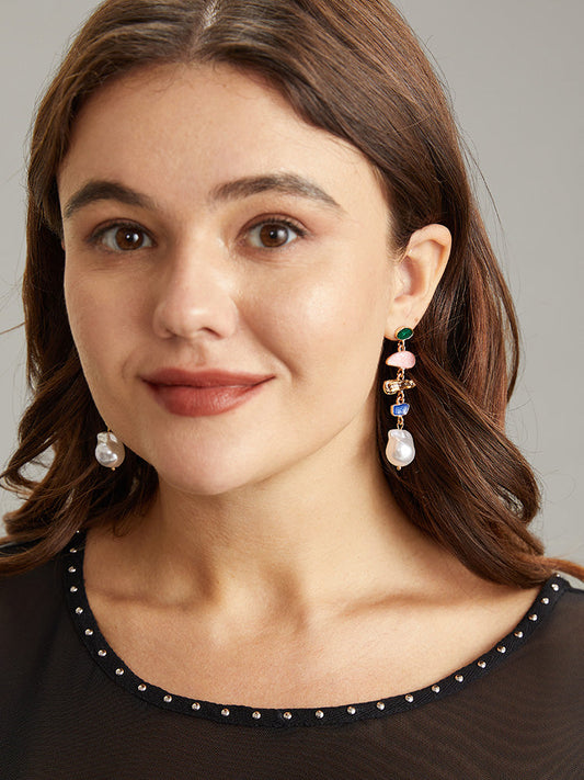 Asymmetrical Geometric Drop Earrings