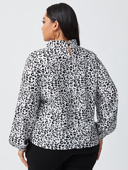 All Over Print Bishop Sleeve Blouse