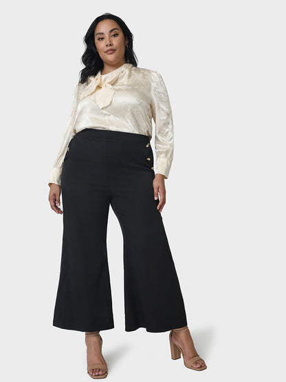 Solid Knotted Neck Blouse