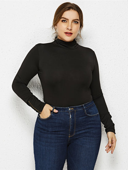 Basic Turtleneck Solid Color Bodysuits