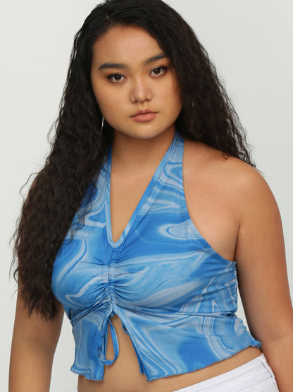 Water Ripple Knotted Crop Top