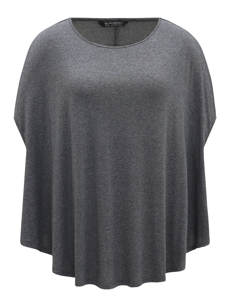 Solid Dolman Sleeve Crew Neck T-shirt