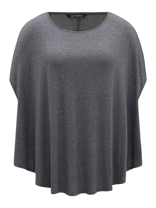 Solid Dolman Sleeve Crew Neck T-shirt