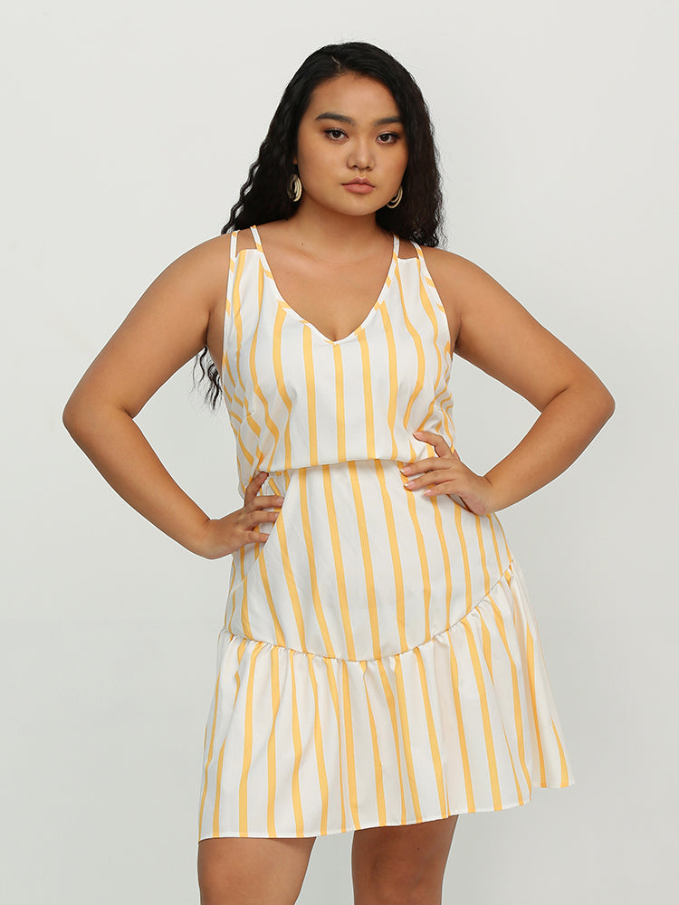 Striped Cross Back Dress