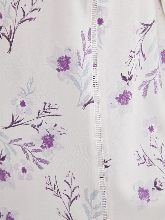 Floral Print Lace Insert Crew Neck Tank Top