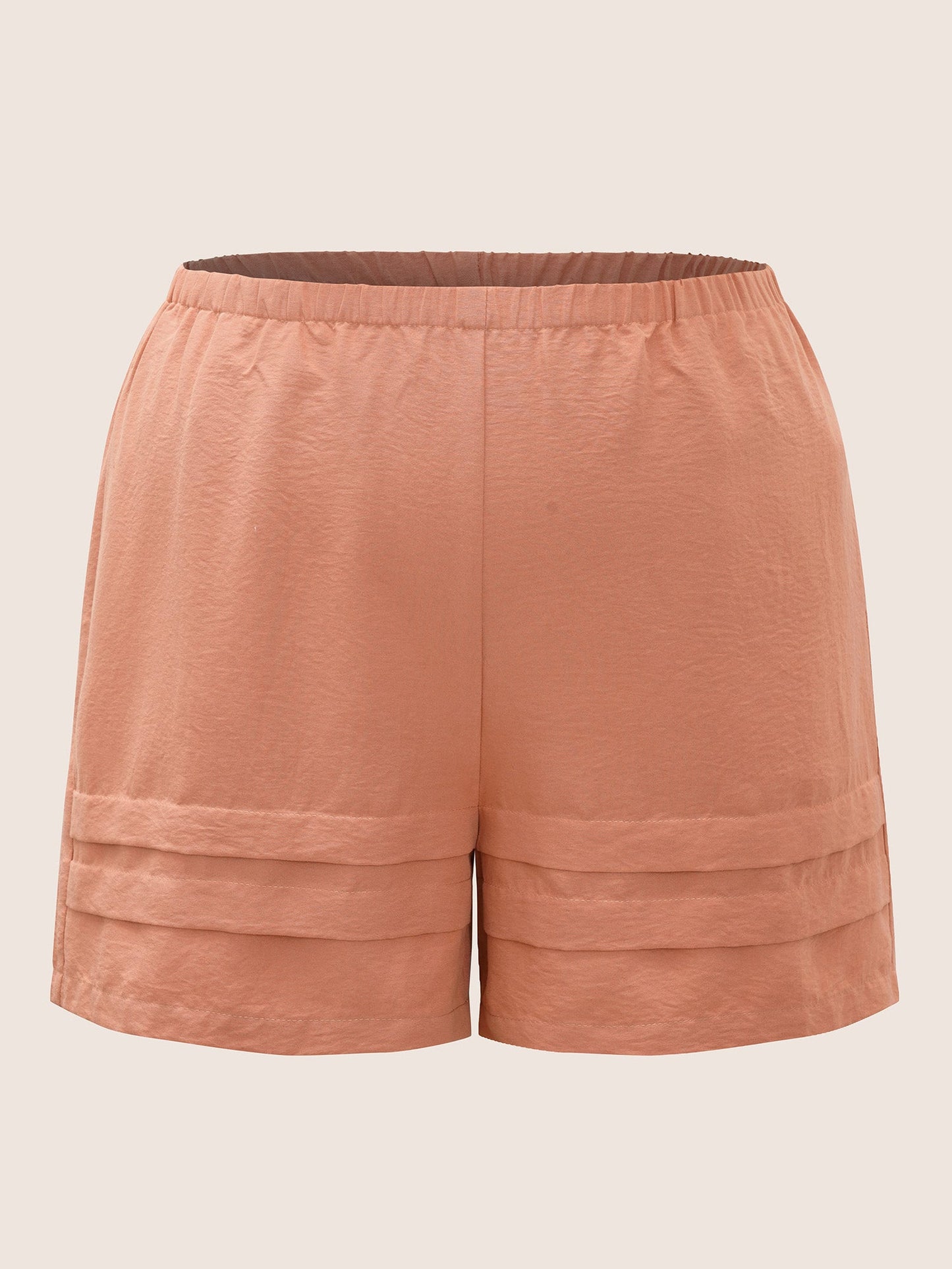 Plain Pleated Elastic Waist Pocket Crepe Sleep Bottoms