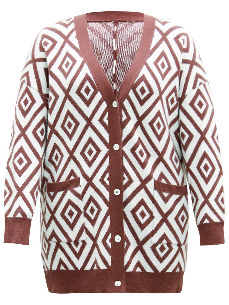 Supersoft Essentials Geometric Button Through Cardigan