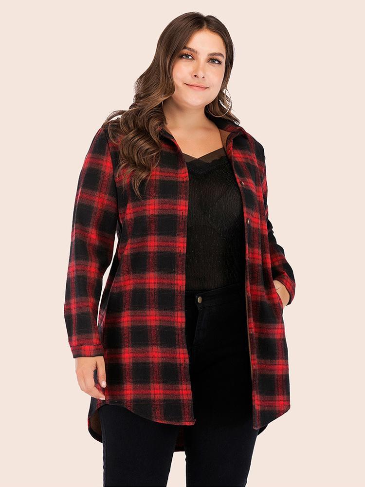 Classic Plaid Single Breasted Lapel Collar Shirt