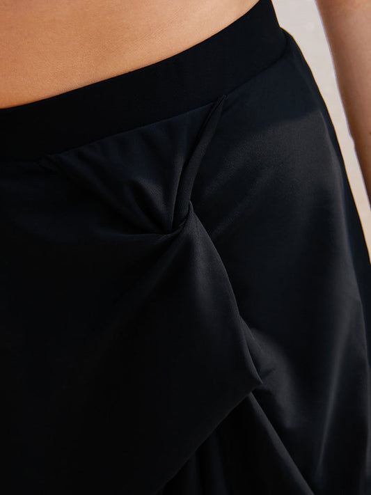 Twist Front Asymmetrical Swim Skirt