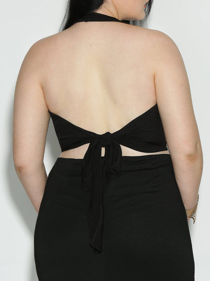 Backless Bowknot Crop Top