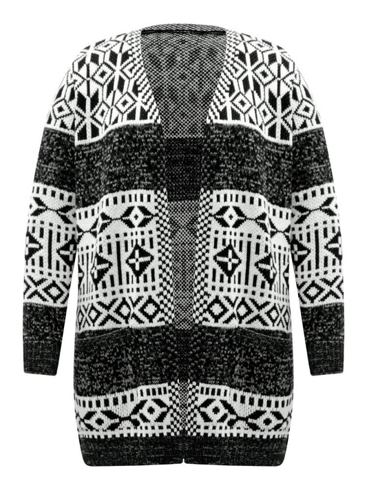 Boho Print Heather Jacquard Cardigan