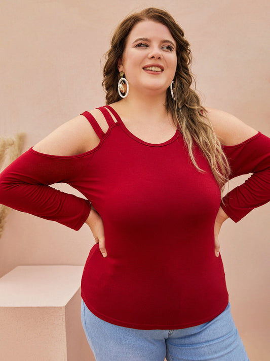 Strapless Cut-out Bodycon T-shirt