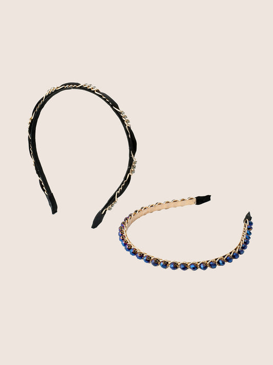 2pcs Rhinestone Detail Elegance Headbands