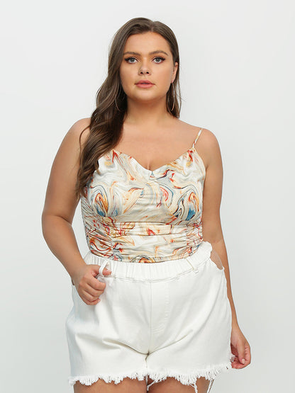 Tie Dye Twisted Painting Ruched Top