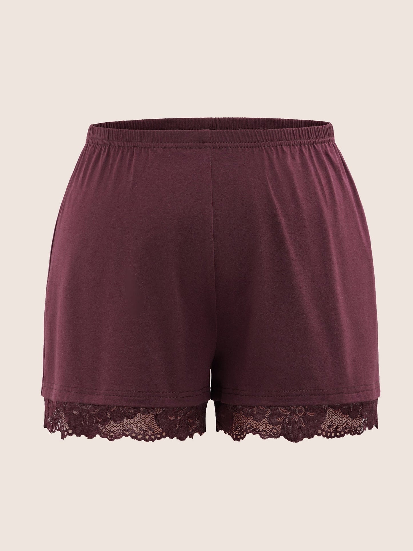 Plain Guipure Lace Elastic Waist Sleep Bottoms