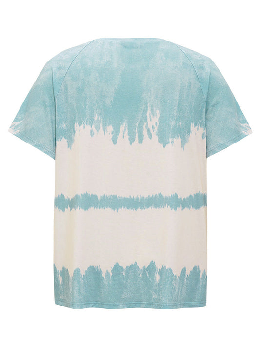 Tie Dye Raglan Sleeve Split Hem T-shirt