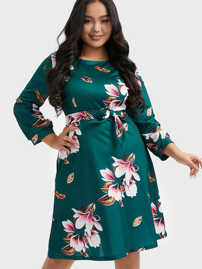 Floral Belted Dress