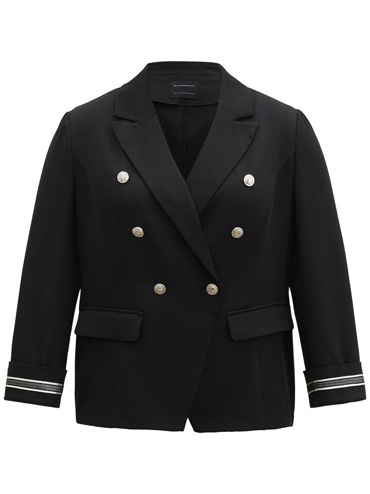 Suit Collar Metal Detail Patchwork Blazer