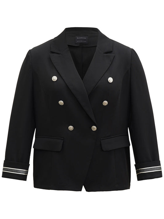 Suit Collar Metal Detail Patchwork Blazer