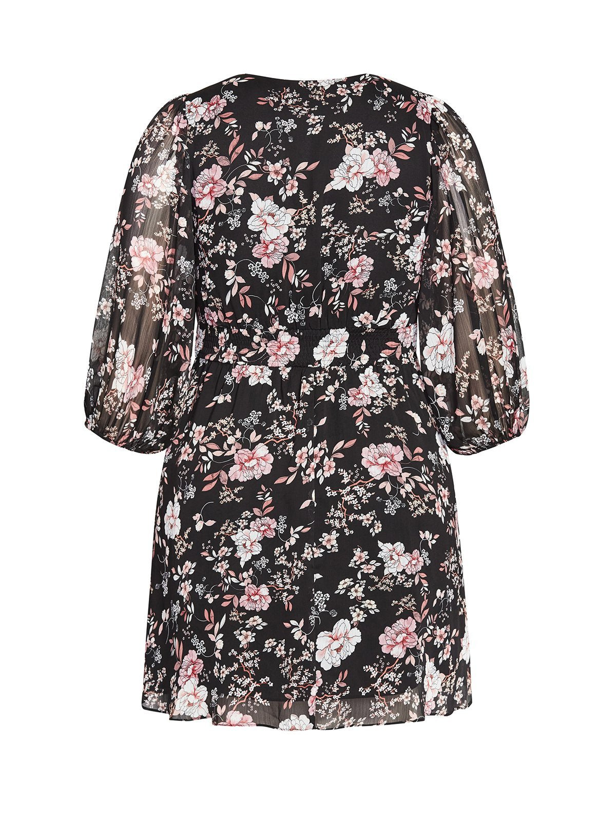 Floral Printed Lantern Sleeve Dress