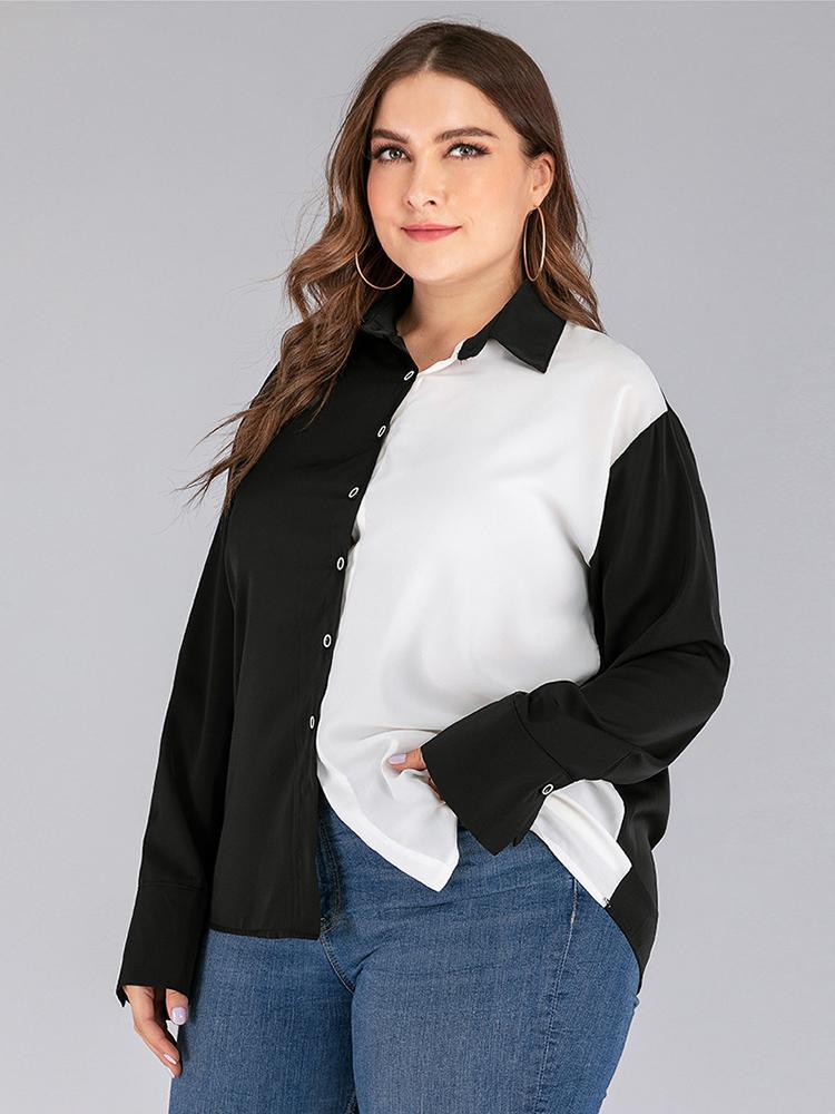 Patchwork Lapel Shirt