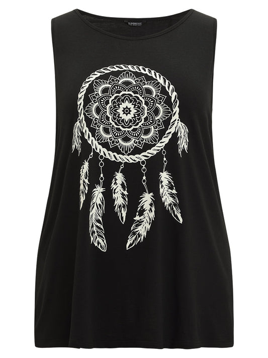 Dream Catcher & Feather Print Tank Top