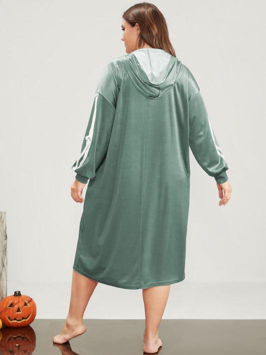 Halloween Print Pocket Hooded Dress