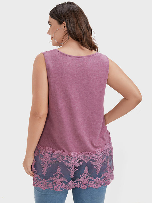 Plain Crochet Lace Tank Top