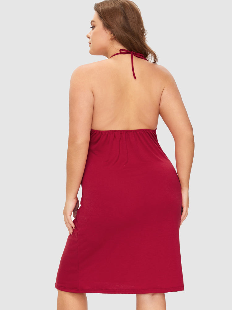 Samantha Casual At Home - Lace Insert Backless Lounge Dress