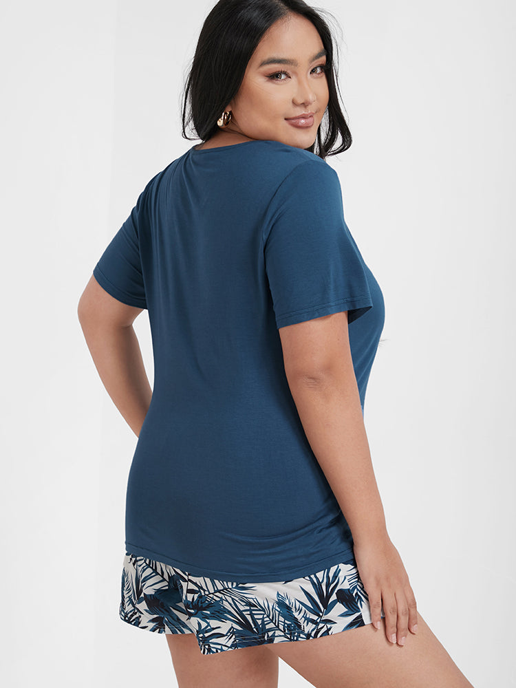 Tropical Print Short Modal Pajama Set