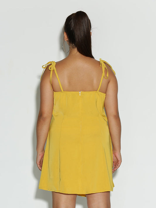 Ruched Knot Shoulder Dress