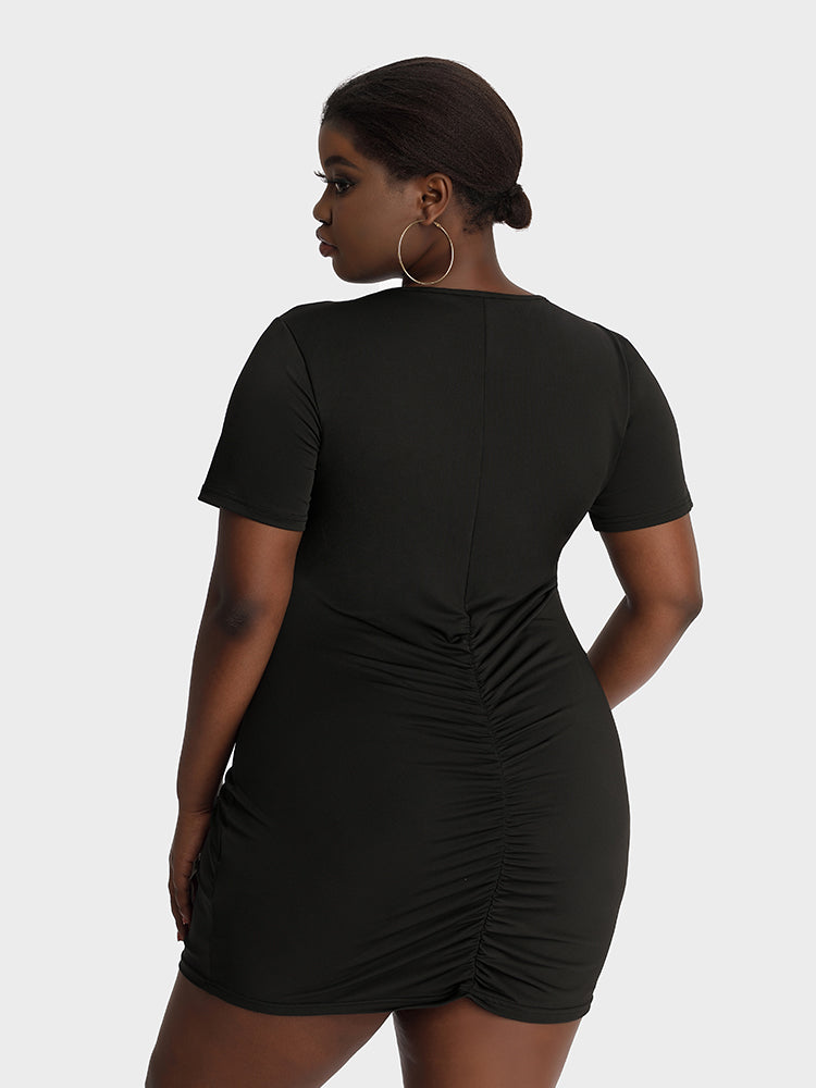 Ruched Rhinestone Cross Dress