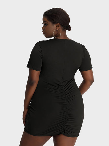 Ruched Rhinestone Cross Dress