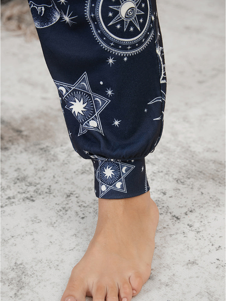 Moon And Star Elastic Waist Sleep Pants