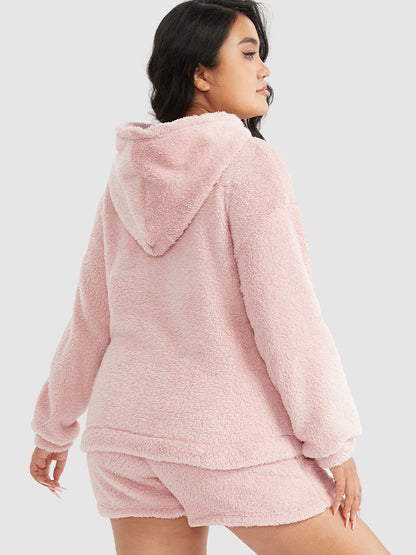 Hooded Pocket Flannel Lounge Set