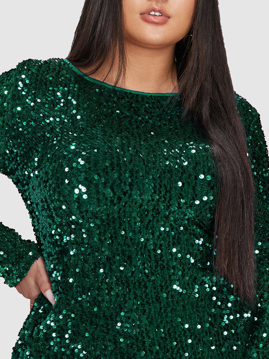 Backless Sequin Bodycon Dress