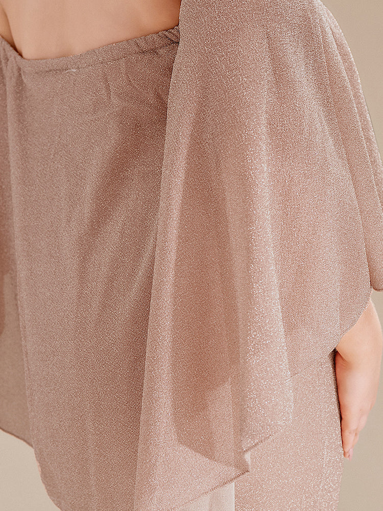 Frilled Back Split Off Shoulder Dress