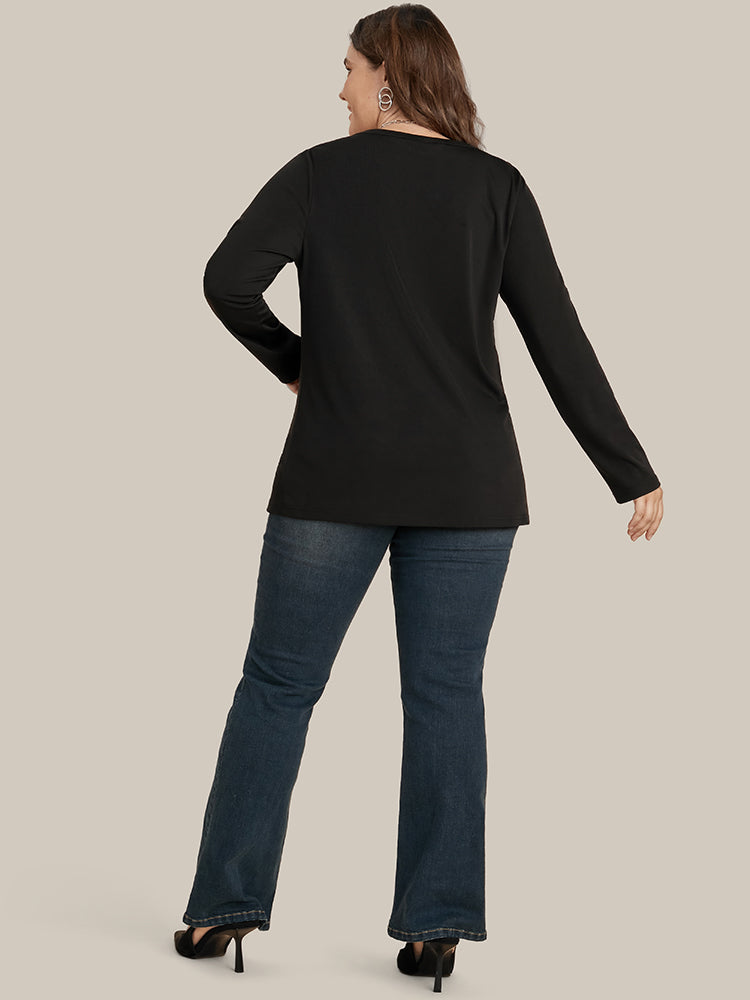 Solid Button Up Long Tee