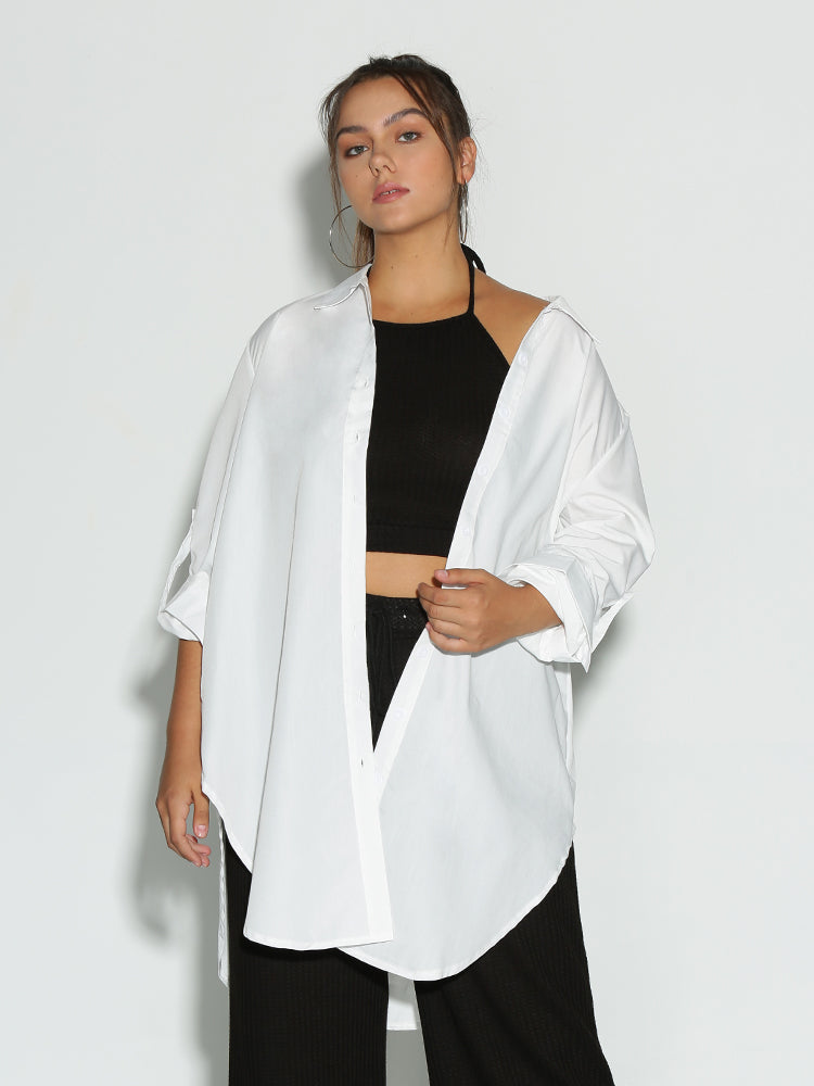 Irregular Hem Shirt Dress