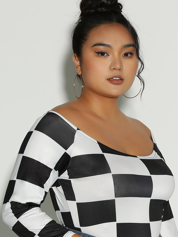 Contrast Gingham T-Shirt