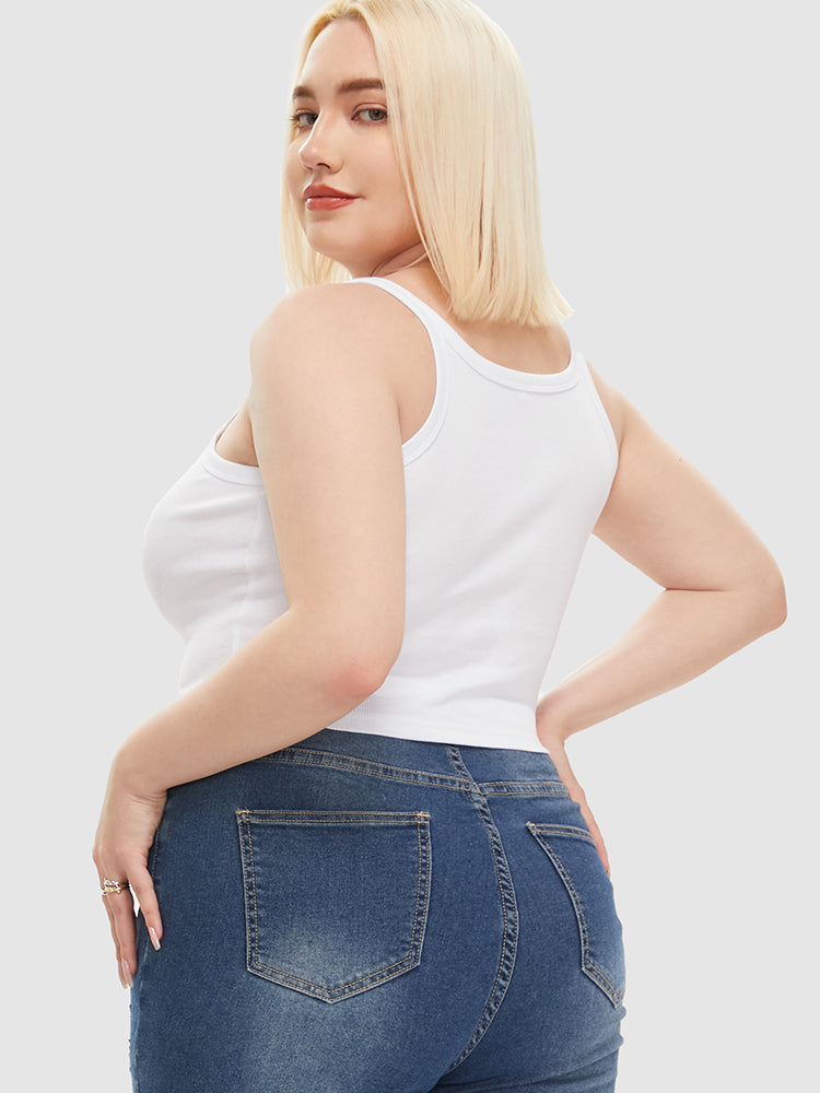 Heart Print Crop Tank Top