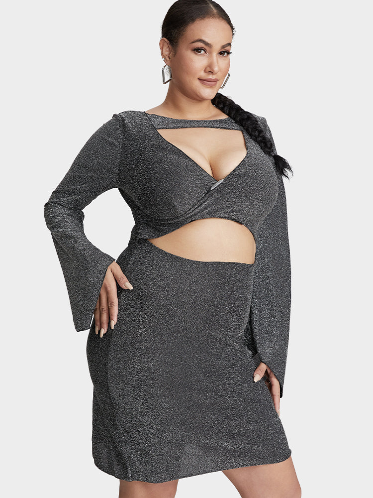 Bell Sleeve Cut Out Dress