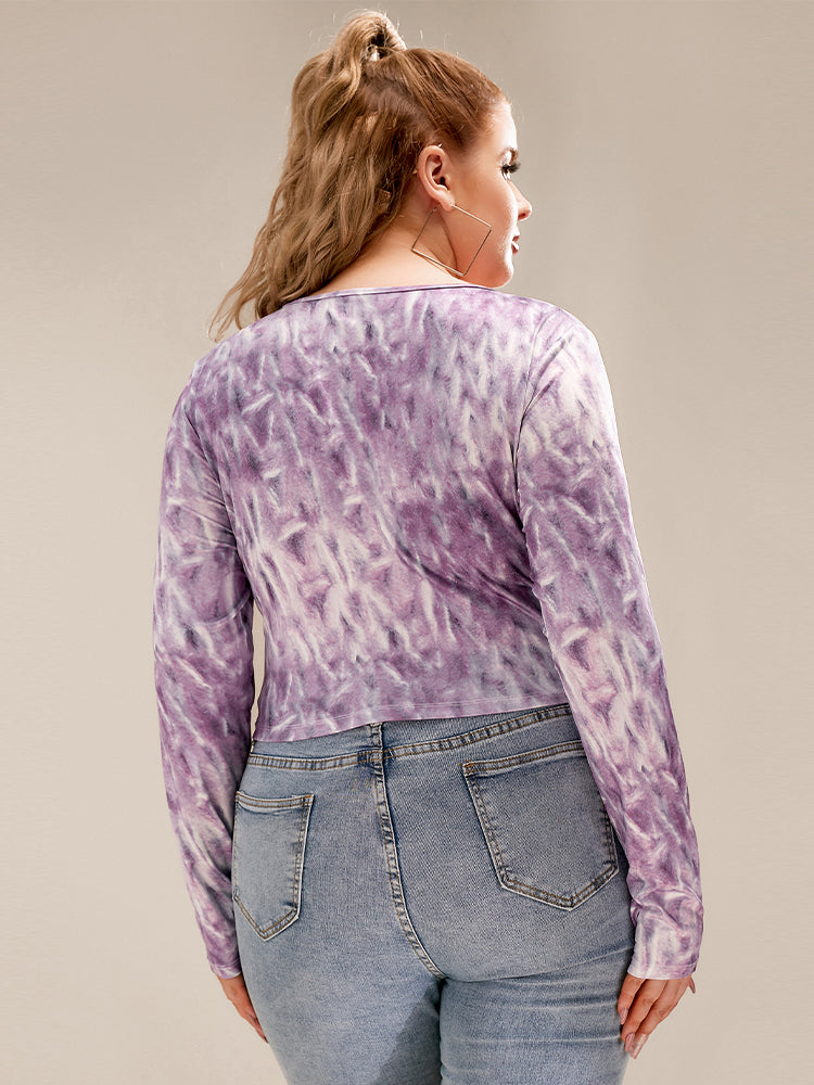 Tie Dye Long-sleeved Crop T-shirt