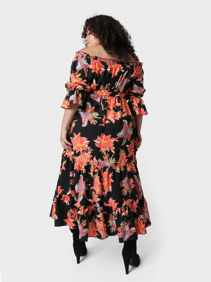 Floral Off Shoulder Maxi Dress