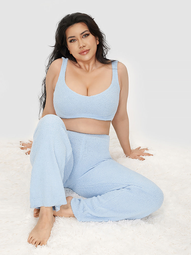 Solid Plush Tank Lounge Set