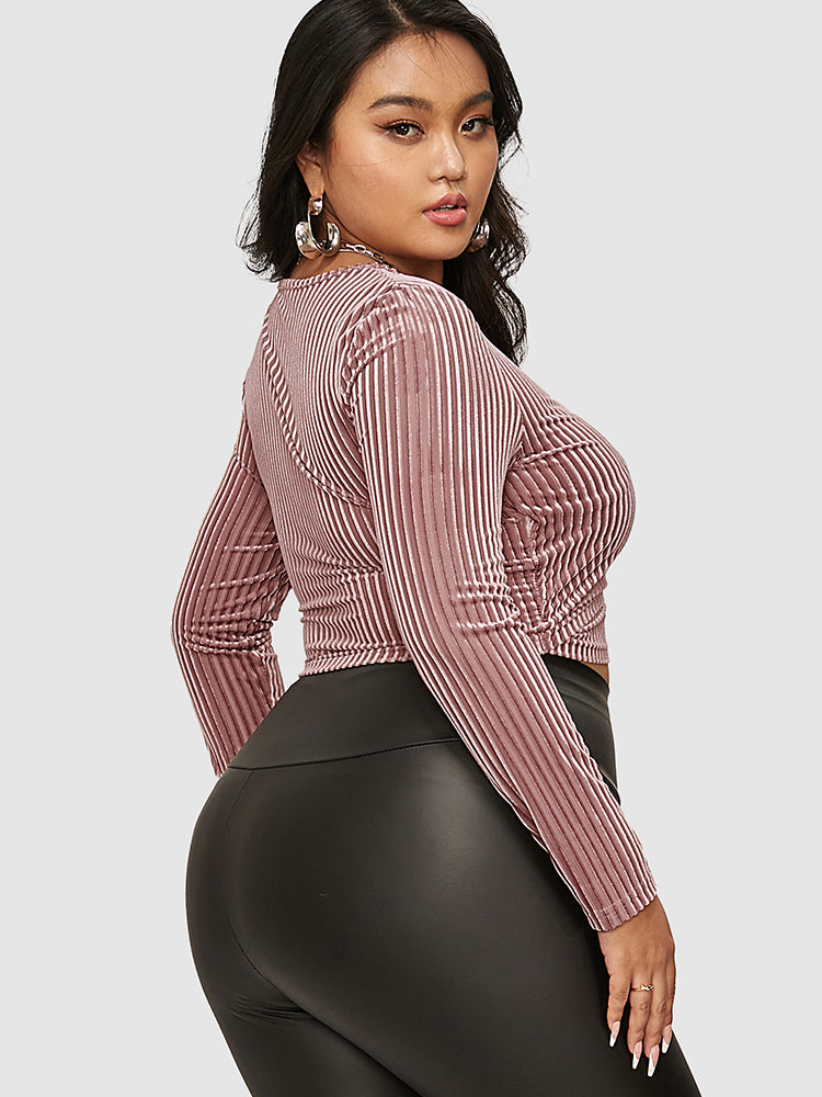 Corduroy Side Knot Crop Top