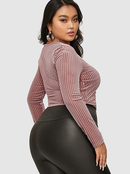 Corduroy Side Knot Crop Top