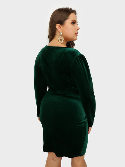 Slit Square Neck Bodycon Dress